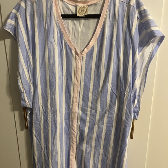 The Beaufort Bonnet Company Blue and White Striped Swim Coverup - Picture 1 of 2